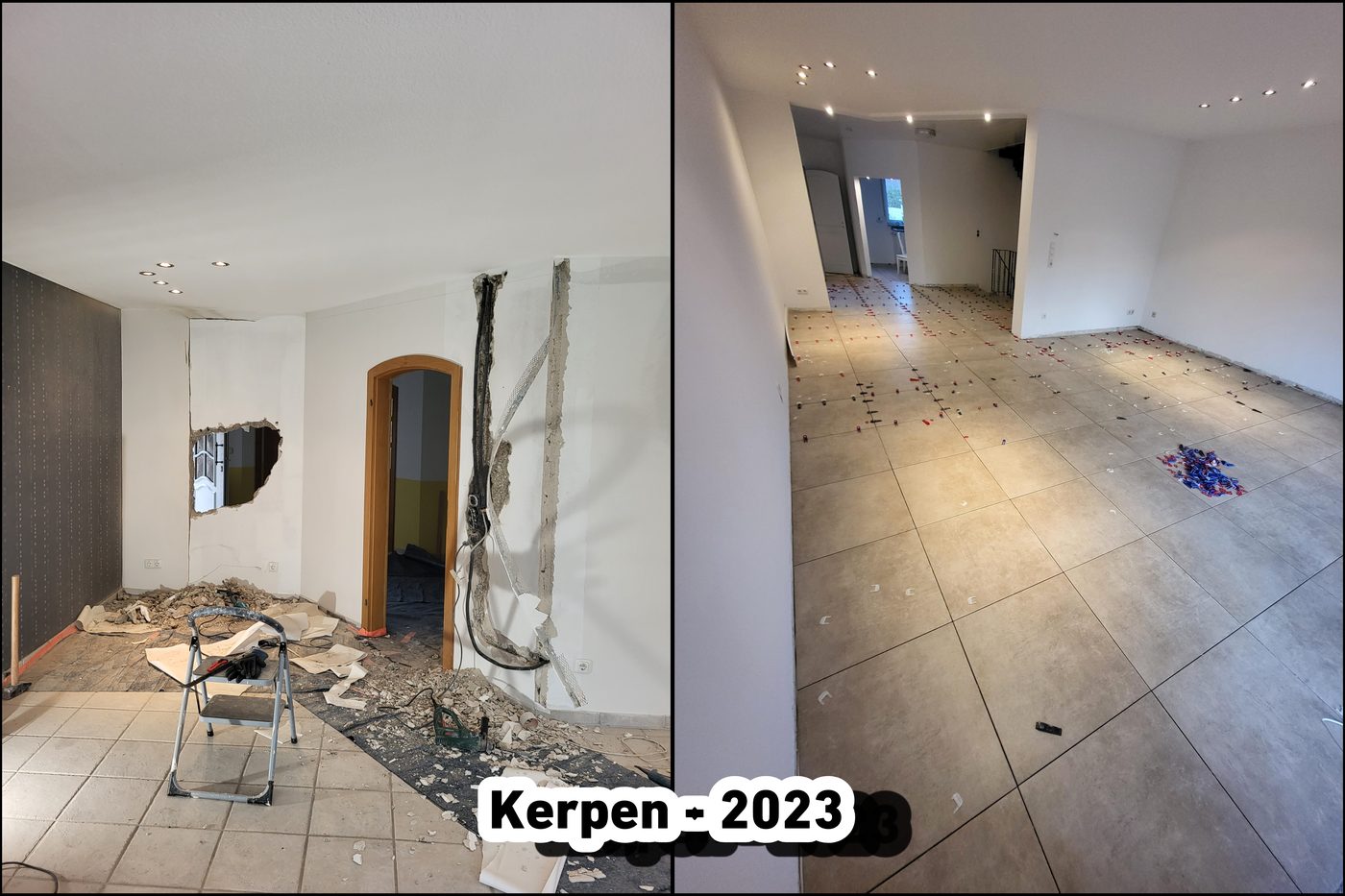 Vorher und nachher: Wohnraum-Sanierung in Kerpen 2023